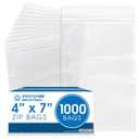 Spartan Industrial - 4 x 7 (1000 Count) 2 Mil Clear Reclosable Zip Plastic Poly Bags with Resealable Lock Seal Zipper