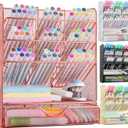 Spacrea Pen Holder Desk Organizer - Desk Organizers and Accessories, Pencil Holder with 10 Compartments and 1 DrawerRose Gold