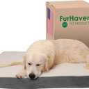 Furhaven Orthopedic Dog Bed for Large Dogs w/ Removable Washable Cover, For Dogs Up to 95 lbs - Sherpa & Suede Mattress - Gray, Jumbo/XL
