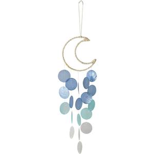Wind Chimes for Outside,Handcrafted Capiz Shells Wind Chime for Indoor/Outdoors,Garden Decoration of Coastal Style,Great Gift for Shells Wind Chimes Lovers and More (Blue)