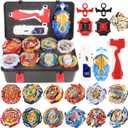 Battling Top Set, Burst Gyro Toys 12 Spinning Tops 3 Launchers Combat Battling Game with Portable Storage Box Gift for Kids Children Boys 648