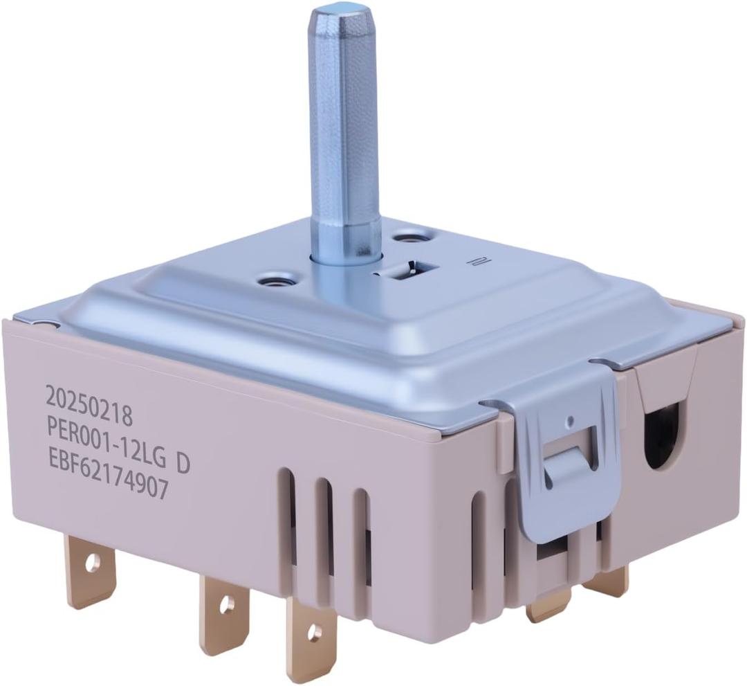 EBF62174907 Surface Element Control Switch, PER001-12LG Range Burner Switch Replacement for LG Electric Stove, Replaces EBF62174902 EBF62174904 PS17631122, AP7225541