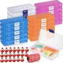 20 Pcs Small Tackle Box with Fishing Bobbers for Fishing Party Favors Snack Candy Boxes with Adjustable Dividers for Fishing Theme Party Decorations (20)