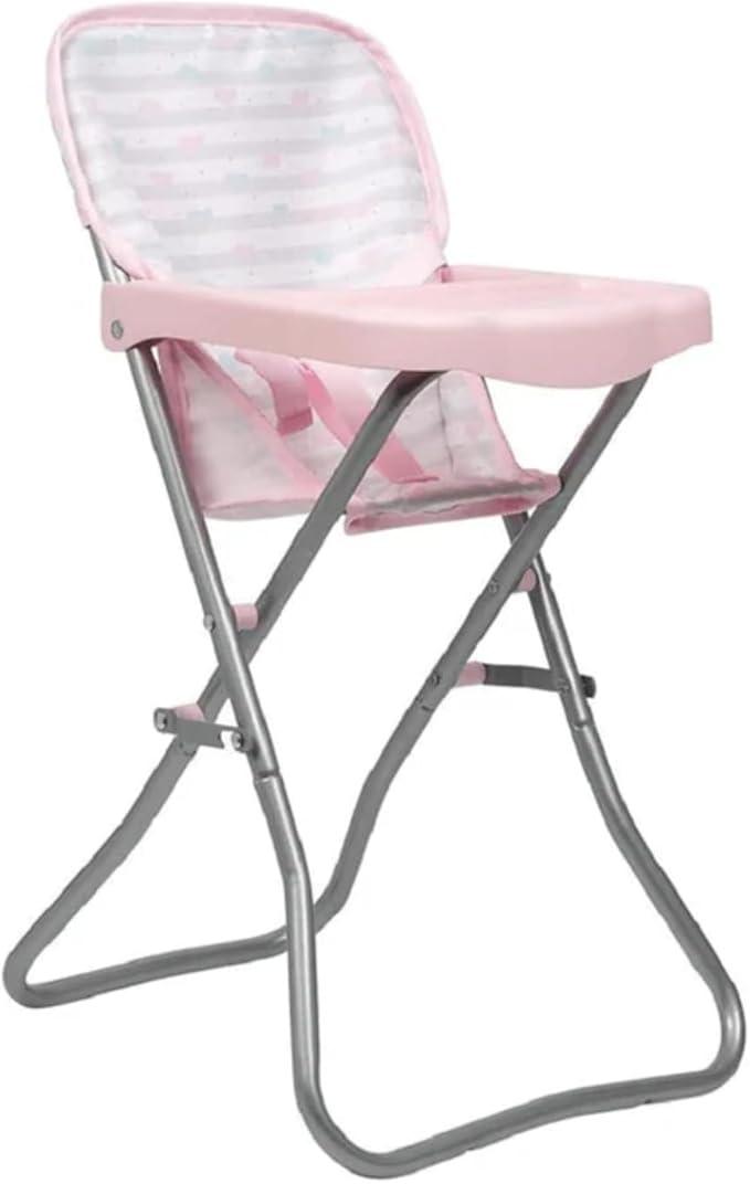 ADORA Durable Pastel Pink Hearts Baby Doll High Chair 20.5” Suits Most Stuffed Animals, Plush Toys, and Dolls up to 16 inches Birthday Gift for Ages 3+