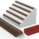 10FT Stair Nosing Rubber Edging, Non-Slip Self-Adhesive Staircase Step Edge Protector, Peel and Stick Vinyl Trim for Indoor and Outdoor Steps Stairs Non-Slip and Waterproof (Brown)