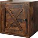 FUSUNBAO Magic DIY Cube Storage Organizer Stackable Cubes for Home Books Clothes Toy-Modular Cubby Storage System-Office Cubical-Bookcase Closet (Antique Brown, Door Cube)