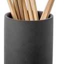 Pen Holder for Desk, Ceramic Pencil Organizer & Makeup Brush Holder, Office Decor and Desk AccessoriesPerfect Office Organization,Teacher Supplies (Dark Grey, Set / 1)