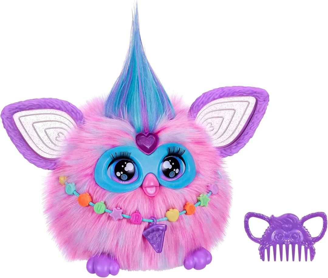 Furby Cotton Candy, 15 Fashion Accessories, Interactive Plush Toys for 6 Year Old Girls & Boys & Up, Voice Activated Animatronic, Pink & Blue  