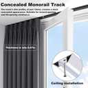 Single Curtain Track Ceiling Mounted/Self Adhesive Installation, Aluminum Heavy Duty Sliding Rails for Windows, Silent Curtain Track System for Dividers Living Room Bedroom (White, 9.8FT300CM