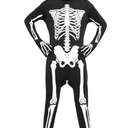 EraSpooky Halloween Men Skeleton Jumpsuit Costume Luminous Skull Skin Full Body Tights Suit, XXL