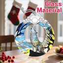 7 x Christmas Ornaments: Stained Glass Ornament, Christmas Tree Ornament, Hanging Ornaments for Home Decor & Xmas Tree Decorations  Exquisite Holiday Decor, Gifts & Holiday Present - Wolf