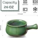 vicrays French Onion Soup Bowls With Handles, 26 Ounce for Soup, Chili, Beef Stew, Chip Resistant, Dishwasher Microwave Safe, Set of 4 (Green)