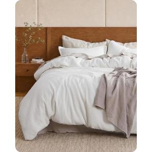 Pure Woven 100% Cotton Waffle Duvet Cover, King size