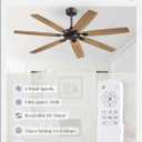 62 Inch Ceiling Fan No Light with Remote Control, Brown Ceiling Fans Without Light With 6-Speeds Quiet Reversible DC Motor, Indoor/Outdoor Ceiling Fan with Dual Finish 7 Blades for Patio Living Room