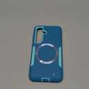 Designed for Samsung Galaxy S24 Case,Magnetic,Double Drop Protection Heavy Duty,Compatible with MagSafe,Dustproof,No Fading, No Yellowing,for Men Women,Lake Blue