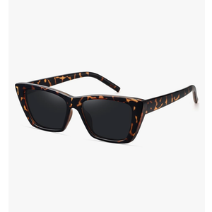 WOWSUN Narrow Small Vintage Polarized Cat Eye Sunglasses for Women