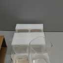 37oz Airtight Glass Square Storage Canister with Bamboo Lid Set of 4 (1100ml) Container Stackable Jar, Kitchen Canister for Pantry Noodles, Flour and Coffee beans (with Black Lable)