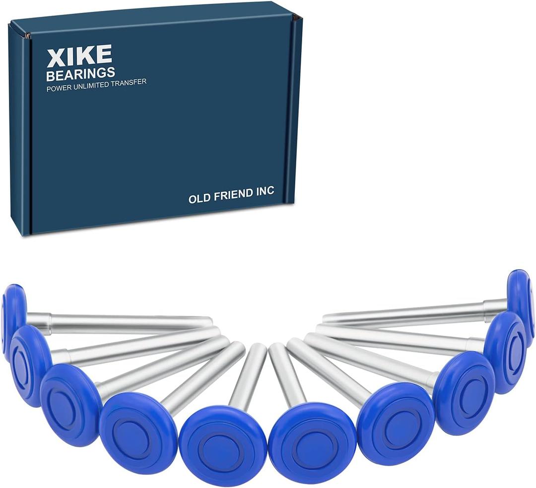 XIKE 10 Pcs 2" Nylon Garage Door Roller 4" Stem, MAX Quiet, Durable and Waterproof Types, Using 6200-2RS Precision Bearings. (Blue)