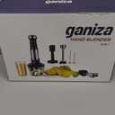 Ganiza Immersion Blender Handheld, 6 in 1 Hand Blender Stainless Steel Blade, 15 Speed Stick Blenders Electric, 800ml Mixing Beaker, 600ml Chopper, Whisk, Frother, Potato Masher (Black)