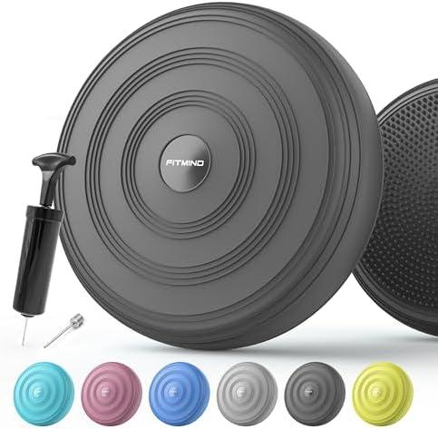 FITMIND Inflated Wobble Cushion,Circular Non-slip Texture for Comfortable Sitting,Extra Thick Dyna Disc with Pump for Core Strength,Wiggle Seat to Improve Posture,Fitness,660lb Load Capacity 2pcs