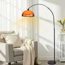Arc Floor Lamp for Living Rooms Orange Mushroom Two-Layered 70" Modern Floor Lamp with Marble Base Arch Standing Lamp for Living Rooms, Home Offices, Dining Rooms, Bedrooms,Acrylic Lampshade