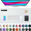 Aothia Leather Desk Pad Protector, Office Mat, Large Mouse Pad, Non-Slip PU Leather Blotter, Laptop Desk Pad, Waterproof Writing Pad for Office and Home (Barely Grey, 31.5" x 15.7")