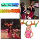 Christmas Games for Family Party, 4 Pack Inflatable Reindeer Antler Ring Toss Game Great Christmas Games for Adults and Kids