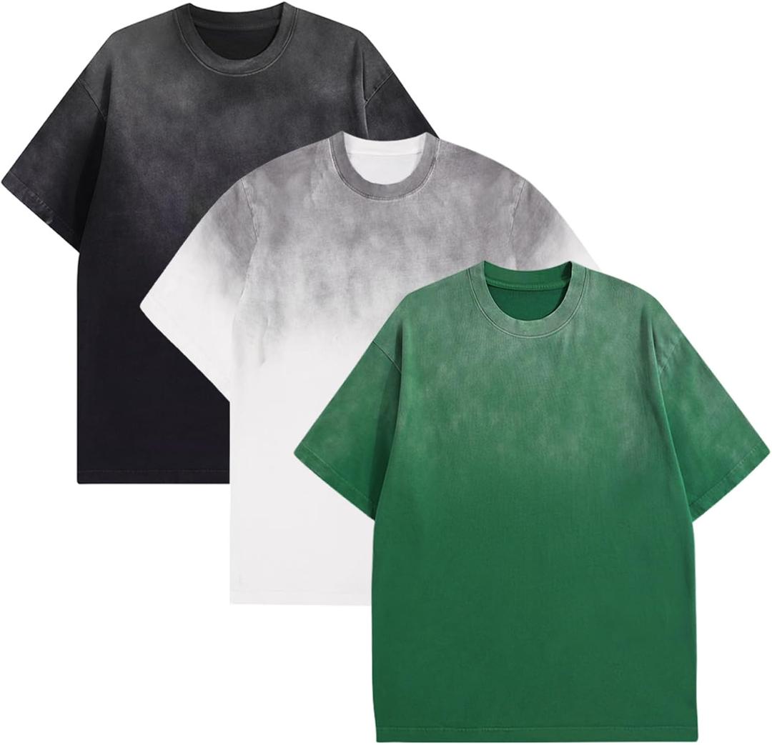 GSOU SNOW Men Oversized T Shirt Cotton Casual Unisex Short Sleeve Vintage Baggy Tee Shirts Washed Mens Streetwear (M)