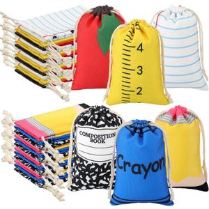36 Pcs 36 Pcs Teacher Gift Bags 4x6" Drawstring Back to School, Classic, 1 Count