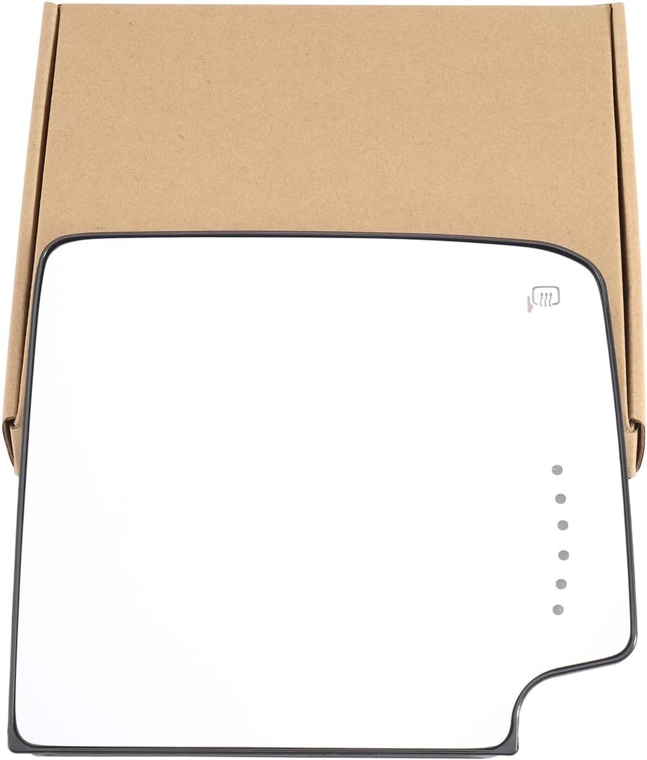 Passenger Side Tow Mirror Glass for Chevy Silverado GMC Sierra 1500 2014-2018 Upper Right Side Tow Mirror Glass Replacement for Silverado Sierra 2500 3500 HD 2015-2018