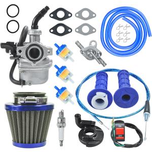 HOLATO PZ19 Carburetor Carb Air Filter Throttle Handle Grips Cable for 50cc 70cc 90cc 110cc 125cc Tao Tao GK110 Baja SSR Apollo Coolster Chinese Four Wheeler ATV Go Kart CRF50 XL70 Dirt Pit Bike Blue