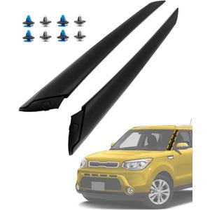 Windshield A-Pillar Trim Molding Set, Compatible with 2014-2019 Kia Soul, Front Driver & Passenger Side, Exterior Plastic Windshield Trim, Replace#86170-B2000, 86180-B2000, Window Outside Accessories