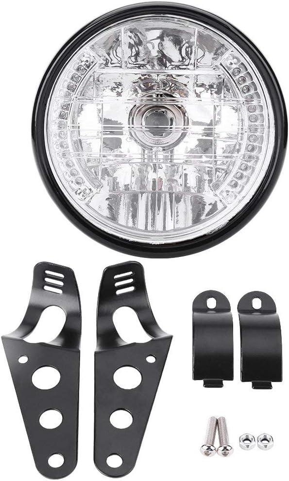 Motorcycle Headlight, LED Driving Moto Light Universal Motorbike Turn Light Bulb for Cafe Racer Cruiser with Bracket, 7Inch