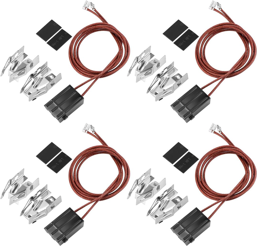 WB17T10006 Terminal Block Kit/Range Surface Burner Plug Connector Element Kit Compatible for G-E Hot-Point Ken-More by MIFLUS,Pack of 4