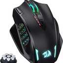 Redragon M908 Impact RGB LED MMO Gaming Mouse with 12 Side Buttons, Optical Wired Ergonomic Mouse with Max 12,400DPI, High Precision, 18 Programmable Macro Shortcuts, Comfort Grip