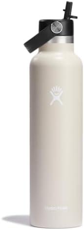 Hydro Flask Water Bottle - Insulated Stainless Steel - Straw Lid, Non Spill, Leakproof 24 Oz Oat Tan