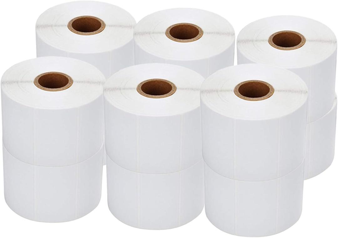 RBHK 12 Rolls Direct Thermal Labels 2-1/4'' x 1-1/4'', Permanent Adhesive Shipping Labels for Zebra Printer, SKU Labels Address Labels, 1000 Labels per Roll
