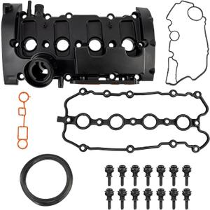 PHILTOP Engine Valve Cover Compatible with 2006-2008 Volkswagen Passat Jetta A3, 2006-2008 GTI, 2012-2013 Golf, 2007-2009 Eos, 2010-2015 TT Quattro, Valve Cover Kits Replace# 06F103469F, 06F103469G