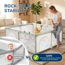 Foldable Baby Playpen, 1-Minute Setup, Lightweight Portable Playpen with Carry Bag, 59"x71" Indoor Outdoor Safty Play Yard for Babies & Toddlers, Beige