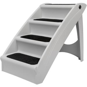 PetSafe CozyUp Folding Dog Stairs, Portable Indoor/Outdoor Pet Steps for Bed, Couch & Car, Grey, 25 Inch (Gray)