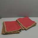 Phantoscope Pack of 2 Farmhouse Decorative Solid Throw Decorative Pillow Cover Burlap Linen Pillow Covers Trimmed Tailored Edges Red 20 x 20 inches