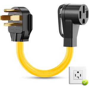 NEMA 14-30P to 14-50R EV Charger Adapter Cord, Compatible with Tesla, 30 Amp Dryer to 50 Amp EV, for Leave 2 Charging, ETL Listed, 100% Pure Copper