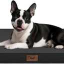 Outdoor Dog Bed for Small Dogs, Waterproof Dog Crate Bed for Medium Dogs Cats, Orthopedic Egg Crate Foam Pet Bed with Washable Removable Oxford Cover, Black