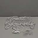 Wanxing Treat Yourself Neon Signs Pink Led Sign for Bedroom Wall Letter Neon Lights Wedding Signs Neon Room Decor for Birthday Gift Party Home Decor Bar