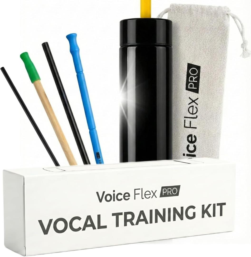 Straws for Voice Training - Multi-Size Vocal Trainer for Singing with Bubbling Water Cup - SOVT Breathing Exercise Tool to Expand Range & Reduce Strain - Professional Vocal Kit
