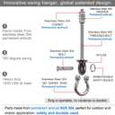 Dolibest Set of 2 Permanent Antirust Stainless Steel 304 Heavy Duty Swing Hangers, Playground Porch Yoga Seat,for Wood and Steel Beam Yoga Hammock Chair Punching 1500LB Capacity,180 Swing,9.64'' (Silver 9.67'' 2 Pack)