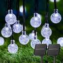 Brightown 2-Pack 120 LED 72 FT Solar String Lights Outdoor, Waterproof Solar Powered Patio Lights with 8 Lighting Modes for Garden Yard Porch Wedding Party Decor (Pure White)