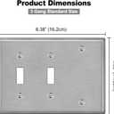 BESTTEN 3-Gang Combo Metal Wall Plate with hite or Clear Plastic Film, 1-Blank/2-Toggle, Standard Size, Corrosion-Resistant Stainless Steel Light Switch Cover, Brushed Finish, 2 Pack, Silver