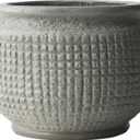8 Inch Dia Vintage Concrete Planter with Drainage Rustic Plant Pot for Indoor Outdoor Plants Decorative Planter for Home Farmhouse Decor, Weathered Grey