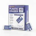 White Vinyl Erasers for Pencils, White Plastic Eraser, 48-Pack Bulk Pencil Erasers for Classroom & School, Kids Classroom Must Haves & Back to School Supplies Eraser.